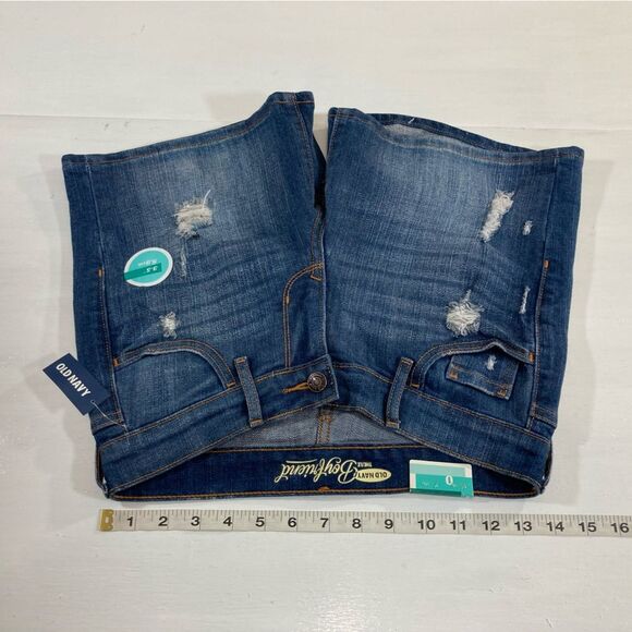 Y2K Old Navy Shorts Women's Size 0 Boyfriend Distressed Mid Rise Casual Summer - Picture 6 of 8